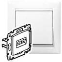 Розетка компьютерная Valena DIY (RJ45, захваты, UTP, Cat.5e, под рамку, с/у, белая)