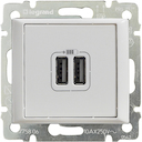 Розетка USB Valena DIY (2xUSB, под рамку, скрытая установка, белая)