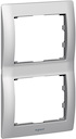 Рамка Galea Life 2 поста (вертикальная, metal brushed aluminium)