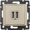 Розетка USB (2xUSB, под рамку, с/у, слоновая кость)
