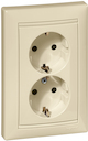 Розетка двойная Valena (16 А, в сборе, с/у, з/к, IP44, слоновая кость)