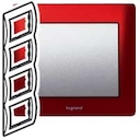 Рамка 4п вер Magic Red GL