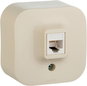Розетка компьютерная Quteo (RJ45, cat.5e, в сборе, о/у, слоновая кость)