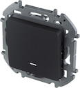 Legrand Inspiria 673613 выключатель одноклавишный с подсветкой/индикацией для скрытого монтажа, цвет "Антрацит", номинальный ток 10 А, напряжение ~250 В
