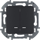 Legrand Inspiria 673633 выключатель двухклавишный с подсветкой/индикацией для скрытого монтажа, цвет "Антрацит", номинальный ток 10 А, напряжение ~250В