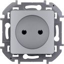Legrand Inspiria 673712 розетка без заземления для скрытого монтажа , цвет "Алюминий". Максимальный ток 16 А, напряжение ~250В, максимальная мощность 3680 Вт.