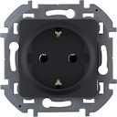 Legrand Inspiria 673723 розетка с заземлением для скрытого монтажа, цвет "Антрацит", ток 16 А, напряжение ~250В, максимальная мощность 3680 Вт.