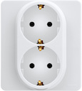 Legrand Inspiria 673750 розетка двойная с заземлением для скрытого монтажа, цвет "Белый". Максимальный ток 16 А, напряжение ~250В, максимальная мощность 3680 Вт.