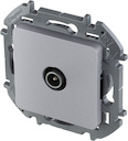 Legrand Inspiria 673872 розетка телевизионная для скрытого монтажа, оконечная для схемы "шлейф", 10 дБ 4-862 МГц, цвет "Алюминий"
