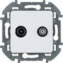 Legrand Inspiria 673880 розетка телевизионная-спутниковая для скрытого монтажа, для схемы "звезда", 1.5 дБ 4-2400 МГц / 2 дБ 4-2400 МГц, поддержка обратного питания для активных антенн до 500мА, цвет "Белый"