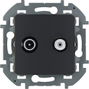 Legrand Inspiria 673883 розетка телевизионная-спутниковая для скрытого монтажа, для схемы "звезда", 1.5 дБ 4-2400 МГц / 2 дБ 4-2400 МГц, поддержка обратного питания для активных антенн до 500мА, цвет "Антрацит"