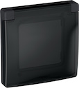 Legrand Inspiria 673923 рамка с защитной крышкой IP44 IK07 для скрытого монтажа 1 механизма Legrand Inspiria, степень пылевлагозащиты IP44, степень ударопрочности IK07, цвет "Антрацит"