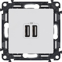Розетка USB Valena Life (2xUSB, под рамку, с/у, белая)