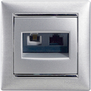 Розетка комбинированная Valena (RJ11+RJ45, UTP, Cat.6e, под рамку, с/у, алюминий)
