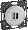Celiane - зарядное устройство 2 х USB 1500 мА,- титан