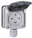 Розетка 3К+3 с защитными шторками - 20 A - 400 В - Программа Plexo - IP 66 - IK 08 - моноблоки - сер