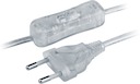 Шнур Navigator 61 723 NPS-FS-170-2x0.5-TR 1.7м с выкл. прозрачный