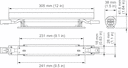 18 pcs - LED High Brightness - Wide beam - Polycarbonate bowl/cover - 110° x 110° - Цвет: White - Длина: 305 mm