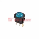 Выключатель клавишный круглый 250V 3А (3с) ON-OFF синий  с подсветкой  Micro  (RWB-106, SC-214)  REXANT