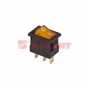 Выключатель клавишный 12V 15А (3с) ON-OFF желтый  с подсветкой  Mini  (RWB-206-1, SC-768)  REXANT