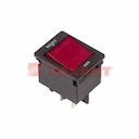 Выключатель - автомат клавишный 250V 15А (4с) RESET-OFF красный  с подсветкой (IRS-2-R15)  REXANT