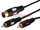 Шнур DIN 5PIN - 2 RCA, длина 1,5 метра (GOLD)  REXANT