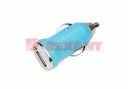 Автозарядка в прикуриватель USB small (АЗУ) (5V, 1 000mA) синяя блистер