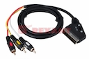 Шнур SCART шт - 3RCA шт  с переключателем 1.5М  (GOLD)  (круглый кабель)  REXANT