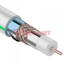 Кабель RG-6U+Cu (75 Ом), Cu/Al/Cu/Al (1,0/Al/64*0,12мм) 90% две фольги, (бухта 100м), белый  REXANT
