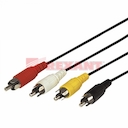 Шнур 4 RCA - 4 RCA, длина  1,5 метра, черный  REXANT