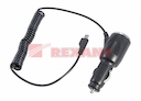 Автозарядка в прикуриватель microUSB (АЗУ) (5V, 1000mA) шнур спираль 1.5М черная REXANT