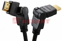 Шнур HDMI - HDMI с фильтрами, длина  2 метра, угловой 360° (GOLD) (PVC пакет)  REXANT