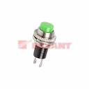 Выключатель-кнопка  металл 220V 2А (2с) (ON)-OFF  Ø10.2  зеленая  Mini  (RWD-213)  REXANT
