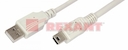 Кабель mini USB (male) штекер - USB-A (male) штекер, длина 1,8 метра, белый (PE пакет)  REXANT