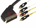 Шнур SCART - 4 RCA с переключателем, длина 1,5 мeтра (GOLD)  REXANT   3481