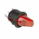 Выключатель клавишный круглый 12V 16А (3с) ON-OFF красный  с подсветкой  (RWB-224, SС-214)  REXANT