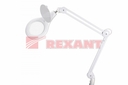 Лупа на струбцине круглая 5D с подсветкой 108LED, белая (8062D) REXANT
