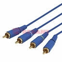 Шнур 4 RCA - 4 RCA, длина  3 метра, синий (GOLD)  REXANT