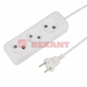 Удлинитель 3 гнезда  10м  2х0.75  белый  REXANT  (Россия)