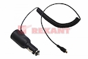 Автозарядка с индикатором microUSB (АЗУ) (5V, 2 000mA) шнур спираль до 2М REXANT
