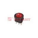 Выключатель клавишный круглый 250V 3А (3с) ON-OFF красный  с подсветкой  Micro  (RWB-106, SC-214)  REXANT