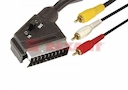 Шнур SCART шт - 3RCA шт  с переключателем  1.5М  (GOLD)  REXANT