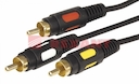 Шнур 3 RCA - 3 RCA, длина  3 метра, черный (GOLD)  REXANT