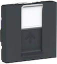 UNICA MODULAR розетка компьютерная,RJ45,одиночная, кат.6 UTP,2 модуля,антрацит