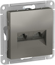Розетка компьютерная AtlasDesign (2xRJ45, под рамку, с/у, сталь)