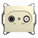 GLOSSA TV-SAT РОЗЕТКА проходная 4DB, механизм, БЕЖЕВЫЙ