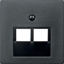 Крышка розетки информационной System M (2xRJ45, шторки, антрацит)