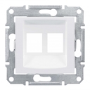 SEDNA АДАПТЕР для 2 коннекторов RJ45, AMP MOLEX KELINE, кат. 5e, 6 UTP, БЕЛЫЙ