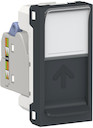 UNICA MODULAR розетка компьютерная, RJ45,одиночная, кат. 6 STP,1 модуль,антрацит