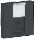 UNICA MODULAR розетка компьютерная,RJ45,одиночная,кат. 6 STP,2 модуля,антрацит